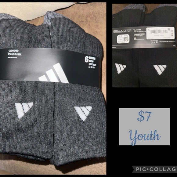 adidas Other - Adidas Youth Black Crew Socks